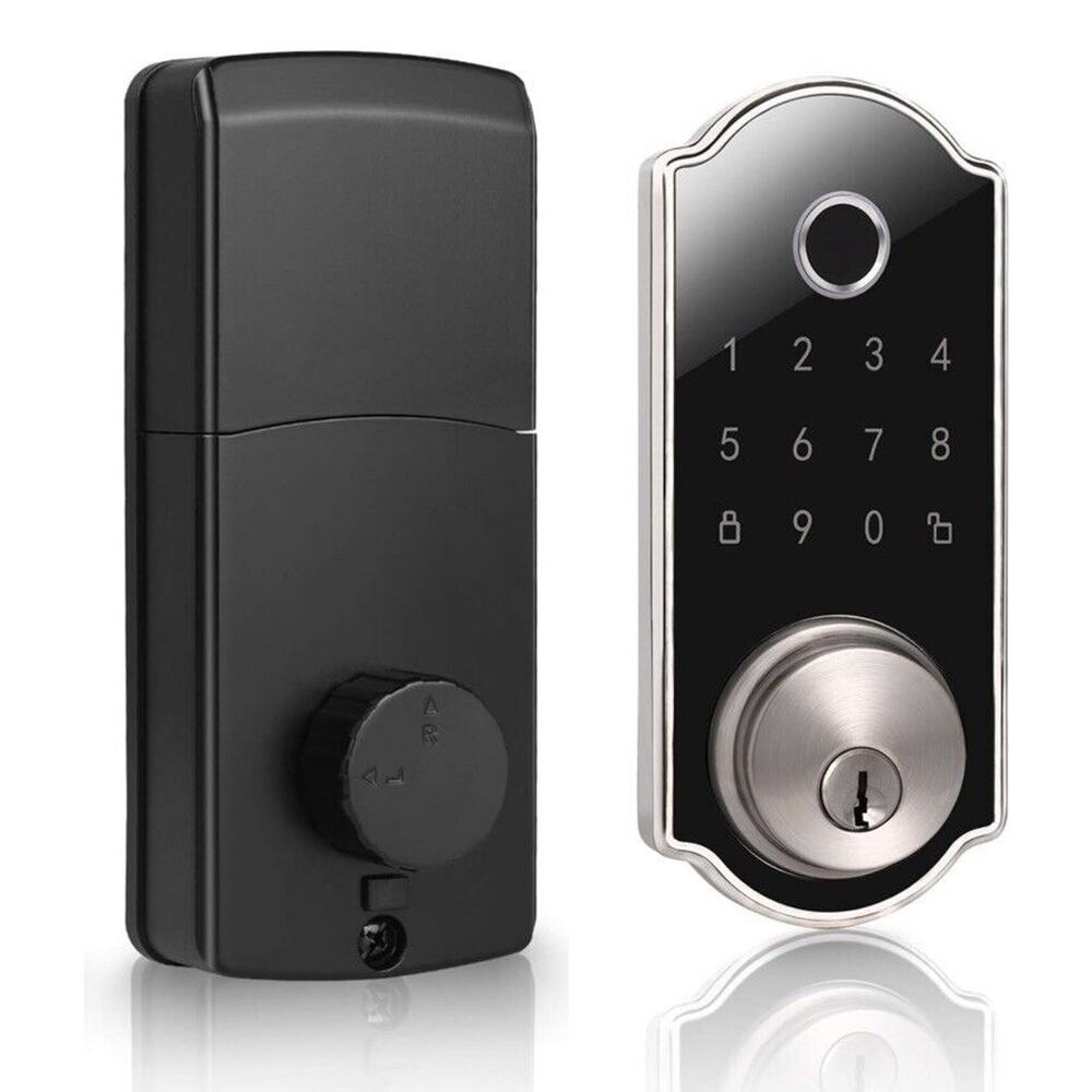 Decoriten Fingerprint Door Lock Touch Screen Smart Electronic Digital Nickel Blk